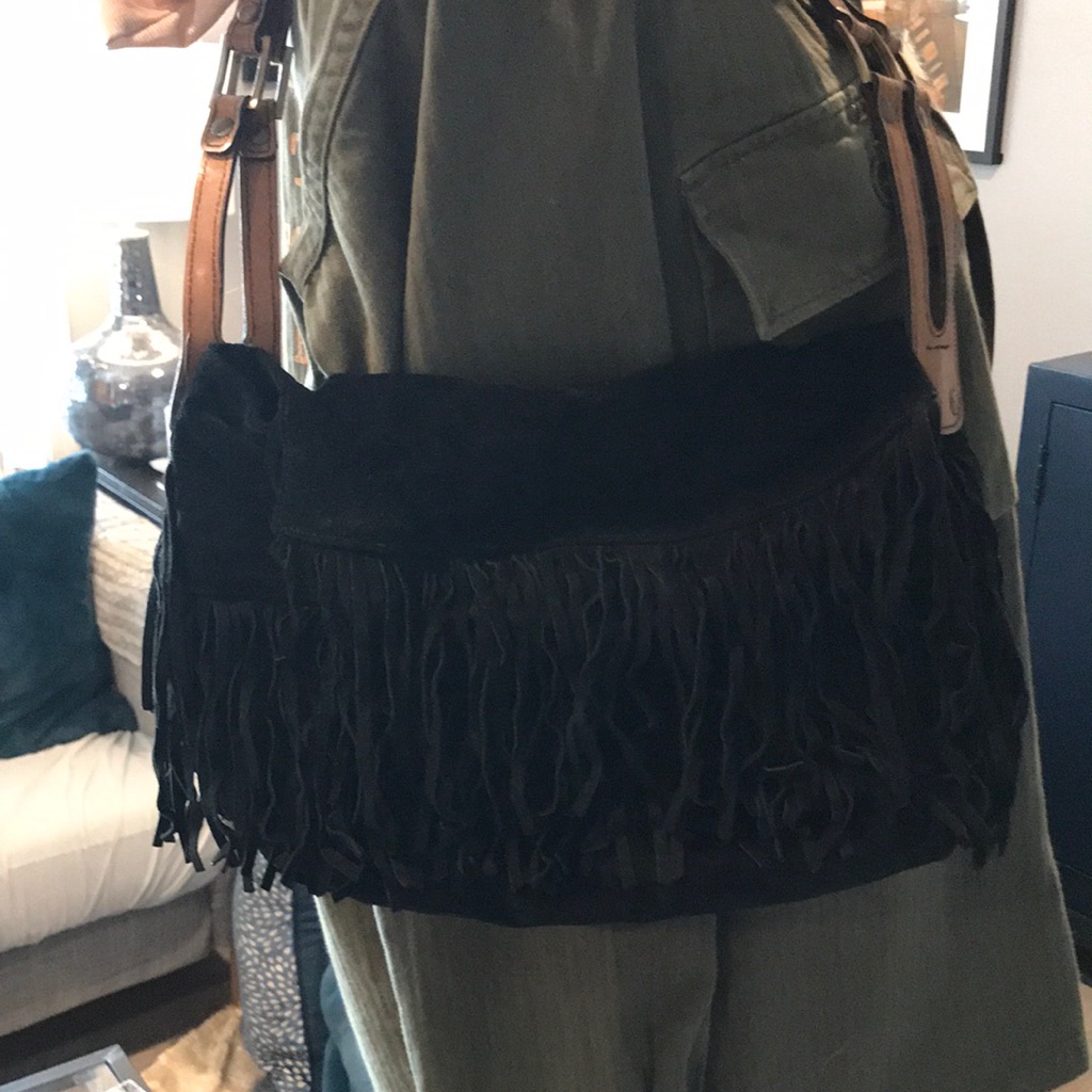Beautiful Carla Mancini Bag Black Fringe